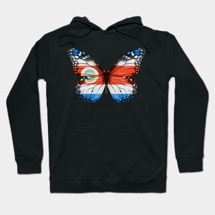 Costa Rican Flag  Butterfly - Gift for Costa Rican From Costa Rica Hoodie